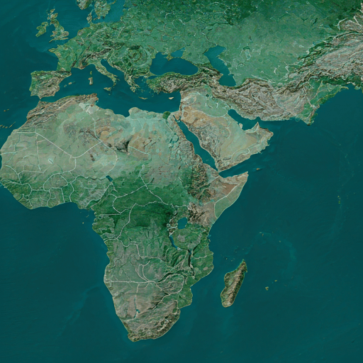 Сателитна карта на логистичния коридор между континентите